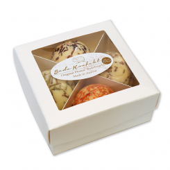Badebutter-Kugel mit Schafmilch 50g in einer Schachtel, 4er Set 