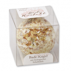 Bath butter ball with sheep milk 50g in box, Jasmine/Lotus 