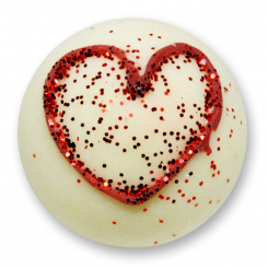 Bath butter ball with sheep milk 50g, Heart/White Tea 