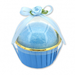 Bath bomb with sheep milk 125g in a cases decorated, Blue Diamond 