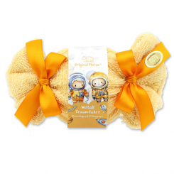 Bath ball with sheep milk 125g in a washcloth "Weltall Traumfahrt", Fruit dream 