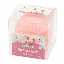 Bath ball with sheep milk 125g in a box "Einhorn Badezauber", Flower magic 