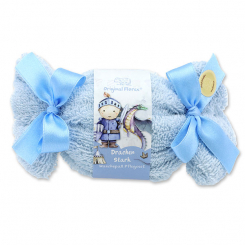 Badekugel mit Schafmilch 125g im Waschlappen "Drachen Stark", Wolkenbrise 