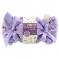 Bath ball with sheep milk 125g in a washcloth "Stille Zeit", Lavender 