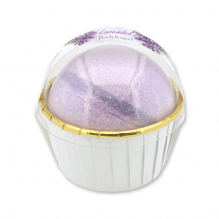Bath ball with sheep milk 125g in a cases modern, Lavender 