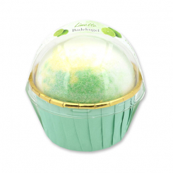 Bath ball with sheep milk 125g in a cases modern, Lime 
