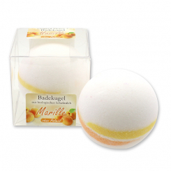 Badekugel mit Schafmilch 125g in Cellobox, Marille 