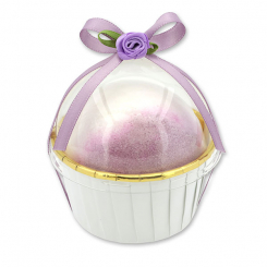 Bath bomb with sheep milk 125g in a cases decorated, Juniper berry 
