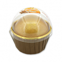 Glitter bath ball with sheep milk 125g in a cases modern, Orange-cinnamon 