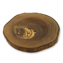 Oval soap dish made out of olivewood rustical Ø 11cm 