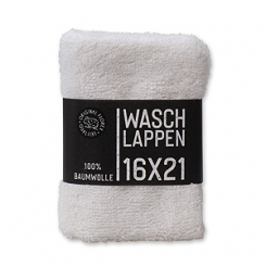 Washcloth 16x21cm "Black Edition", white 
