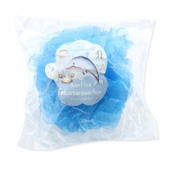 Shower sponge "Sanftes Meeresrauschen", blue 