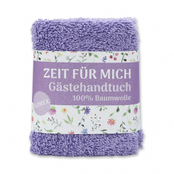 Waschtuch 30x30cm "Zeit für mich", lila 