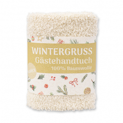 Hand towel 30x30cm "Wintergruß", creme 