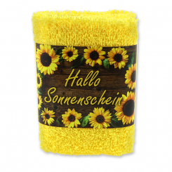 Hand towel 30x30cm "Hallo Sonnenschein", yellow 