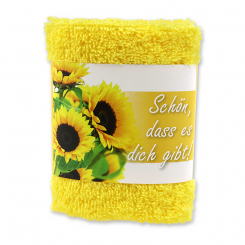 Hand towel 30x30cm "Schön, dass es dich gibt", yellow 