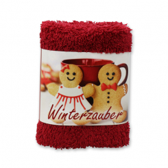Waschtuch 30x30cm "Winterzauber", bordeaux 