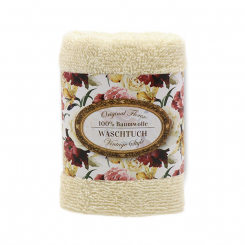 Waschtuch 30x30cm "Vintage-Motiv 150", creme 