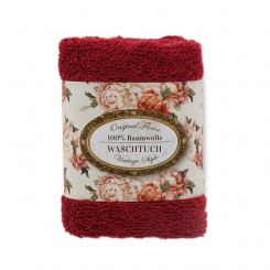 Waschtuch 30x30cm "Vintage-Motiv 189", bordeaux 