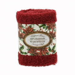 Waschtuch 30x30cm "Vintage-Motiv 213", bordeaux 