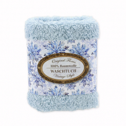 Waschtuch 30x30cm "Vintage-Motiv 220", blau 