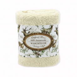 Waschtuch 30x30cm "Vintage-Motiv 223", creme 