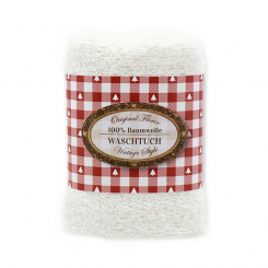 Waschtuch 30x30cm "Vintage-Motiv 41", weiß 