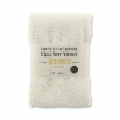 Guest towel 30x50cm white with label, yellow 