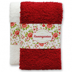 Guest towel 30x50cm "Rosengarten", bordeaux/white 