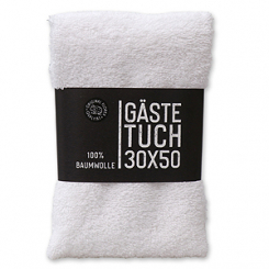 Guest towel 30x50cm "Black Edition", white 