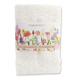 Guest towel 30x50cm 'Blütenzart' with design 12, white 