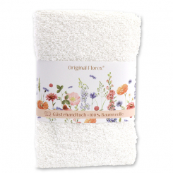 Guest towel 30x50cm 'Blütenzart' with design 4, white 