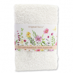 Gästehandtuch 30x50cm 'Blütenzart' mit Motiv 9, weiß 