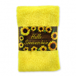 Guest towel 30x50cm "Hallo Sonnenschein", yellow 