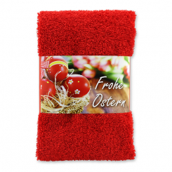 Gästehandtuch 30x50cm "Frohe Ostern", rot 