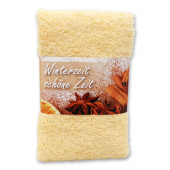Guest towel 30x50cm "Winterzeit, schöne Zeit", light orange 