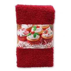 Gästehandtuch 30x50cm "Winterzauber", bordeaux 