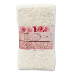 Guest towel 30x50cm "Alles Liebe", creme 