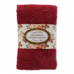 Gästehandtuch 30x50cm "Vintage-Motiv 189", bordeaux 