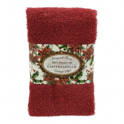Gästehandtuch 30x50cm "Vintage-Motiv 213", bordeaux 