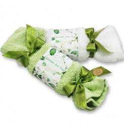 Sheep milk soap 100g in a washcloth "Genieße den Tag", Verbena 