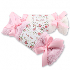 Sheep milk soap 100g in a washcloth "Für Dich", Wild rose 
