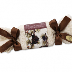 Schafmilchseife eckig 100g im Waschlappen, Zirbe 