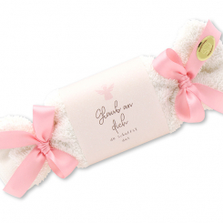 Sheep milk soap 100g in a washcloth "Glaub an dich...", Peony 