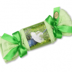 Sheep milk soap 100g in a washcloth "Gartenidylle", Garden soap 