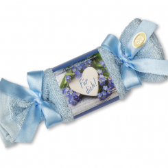 Sheep milk soap 100g in a washcloth "Für dich", Forget Me Not 