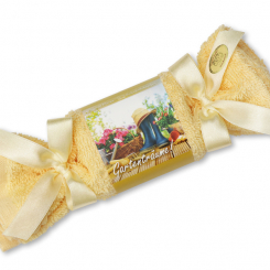 Sheep milk soap 100g in a washcloth "Gartenträume", Sunflower 