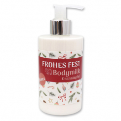 Bodymilk mit Schafmilch 250ml im Spender "Frohes Fest", Granatapfel 