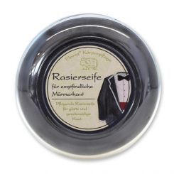 Rasierseife schwarz in Dose 100g mit Etikett, für Herren 