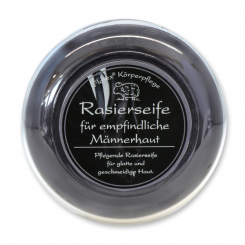 Rasierseife schwarz in Dose 100g mit Etikett, für Herren 